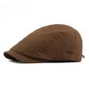 Unisex Water Repellent Flat Cap Spring Summer Waffle Texture Breathable Ivy Cap Retro British Beret Cabbie Hat