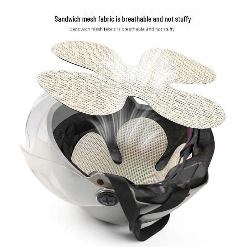 Motorcycle Helmet Liner Pad - Bio-Based Inner Cap Accessory, Universal Fit, Non-Hair Pressing.