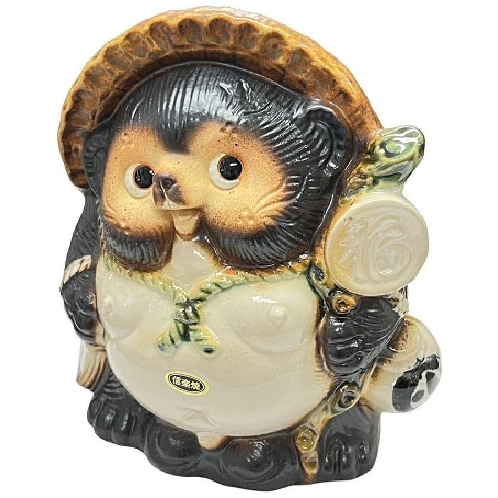 Shigaraki Pottery 19cm Tall Raccoon Dog Fukufuku Tanuki