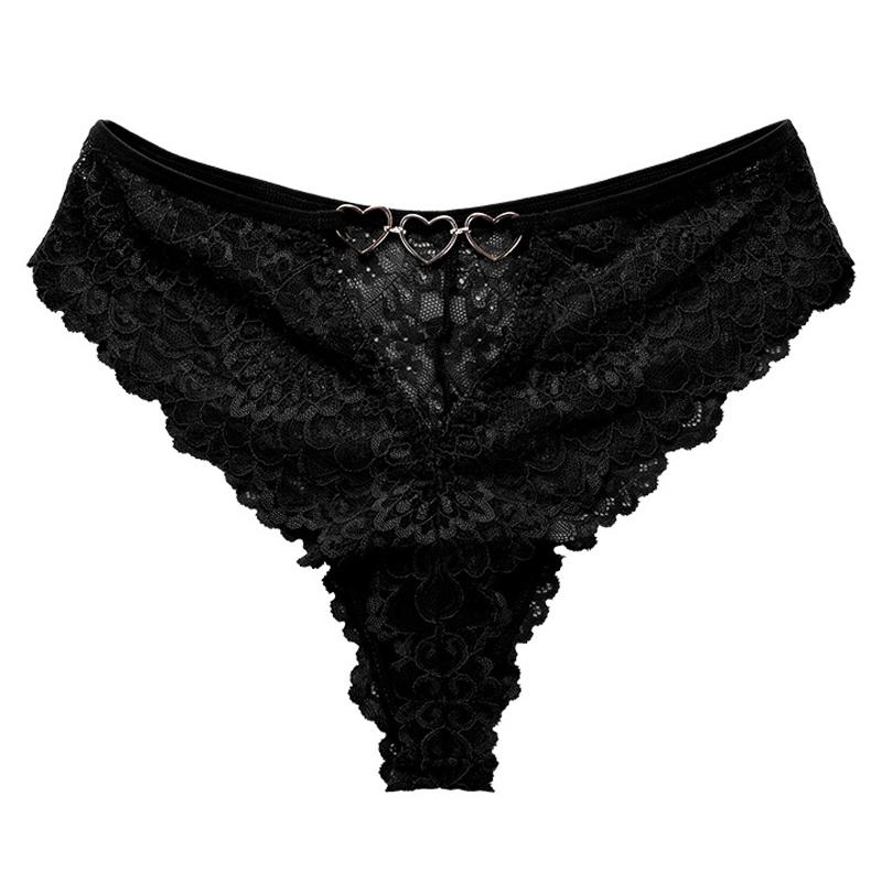 Women Sexy Lace Lingerie Temptation Low-waist Panties Embroidery Thong Transparent Hollow Out Underwear Female G String