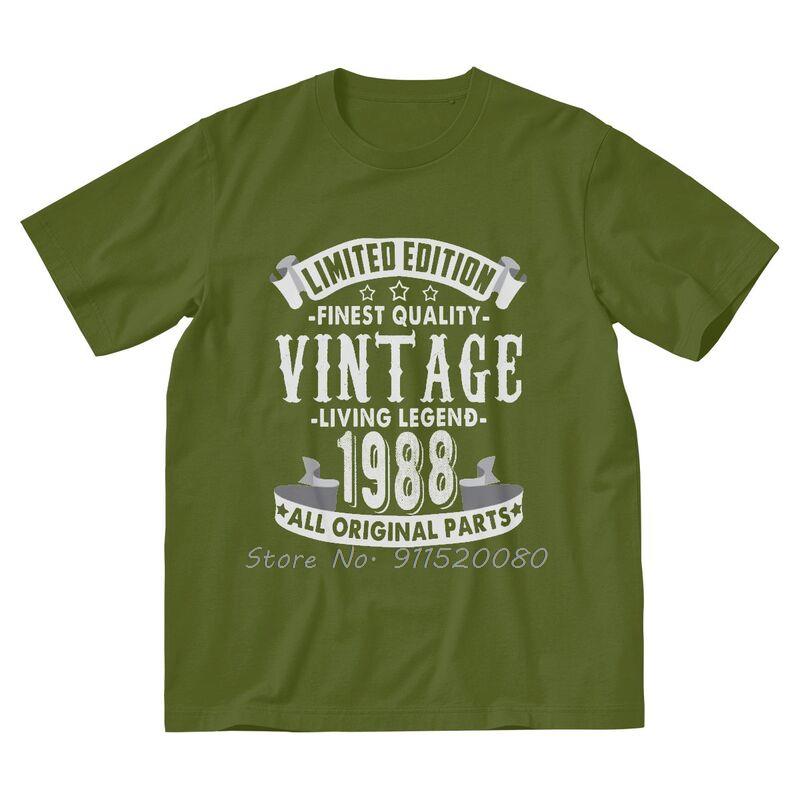 Vintage 1988 Tshirt Mens Harajuku T Shirt Cotton Birthday Gift Old Tshirt Urban Tees Tops Streetwear Harajuku