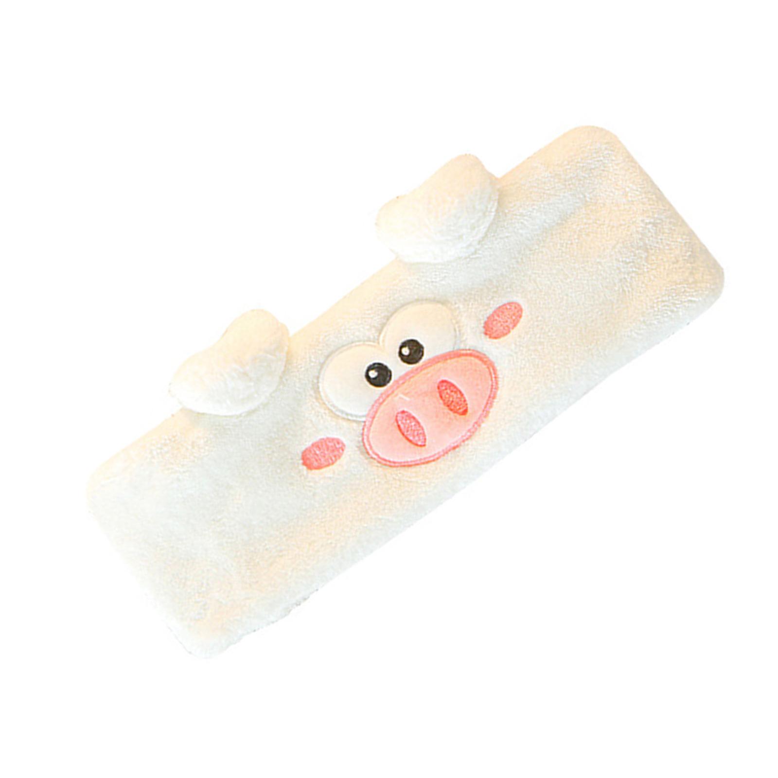 

Прекрасный ободок для волос в виде сердечка с поросенком для женщин и девочек, плюшевый ободок для умывания и макияжа, держатель для волос белый