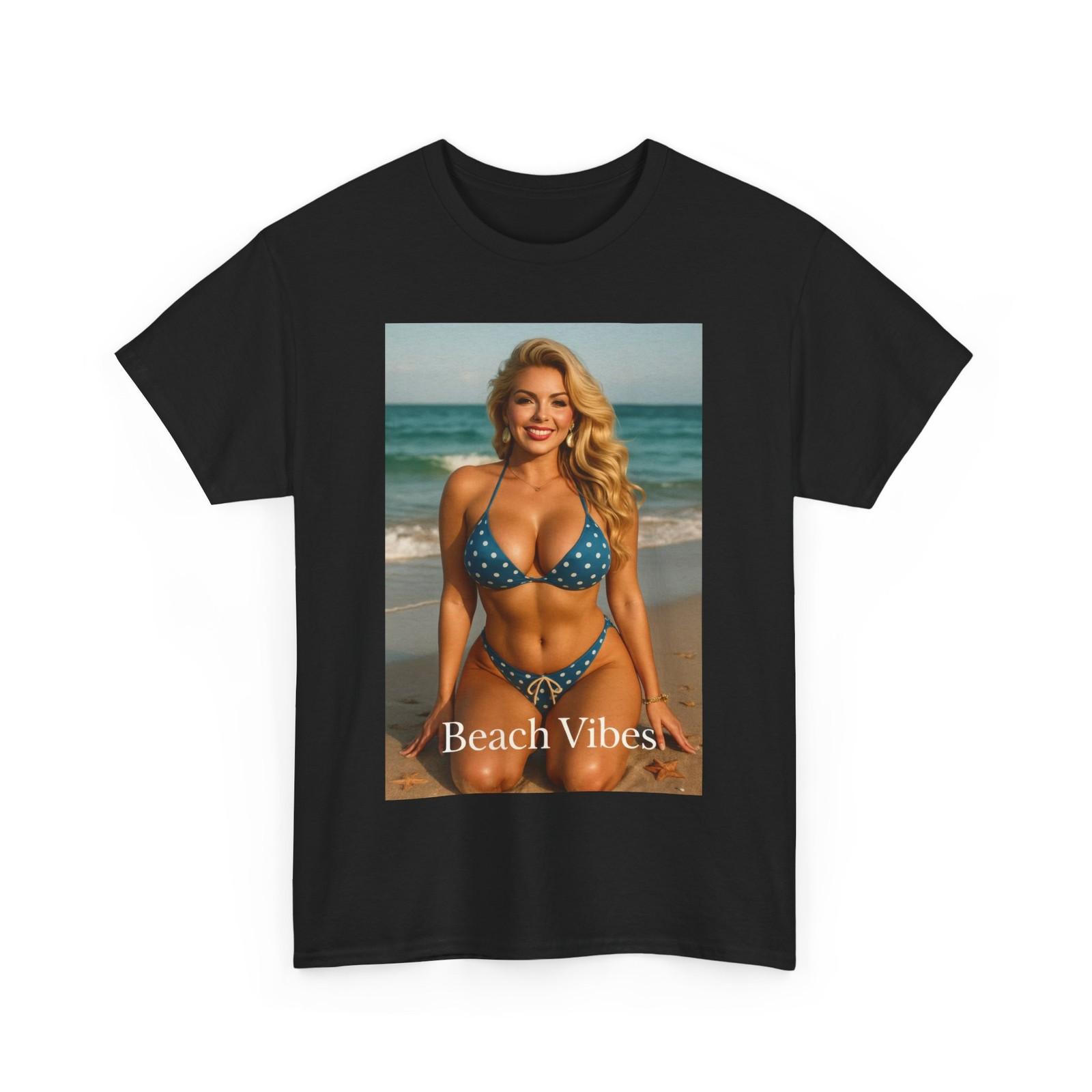 Beach Vibes Unisex Heavy Cotton Tee, Summer Style Shirt, Bikini Beach Day Outfit 4XL