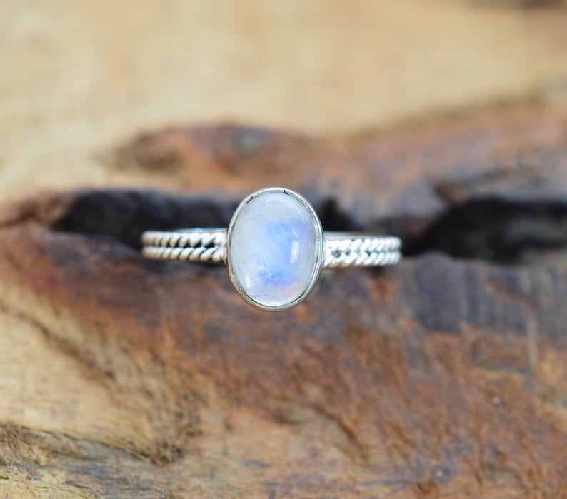 Rainbow Moonstone Gemstone Ring, Handmade Designer Ring, 925 Silver Ring, Statement Ring, Bohemian Ring, Birthstone Jewelry