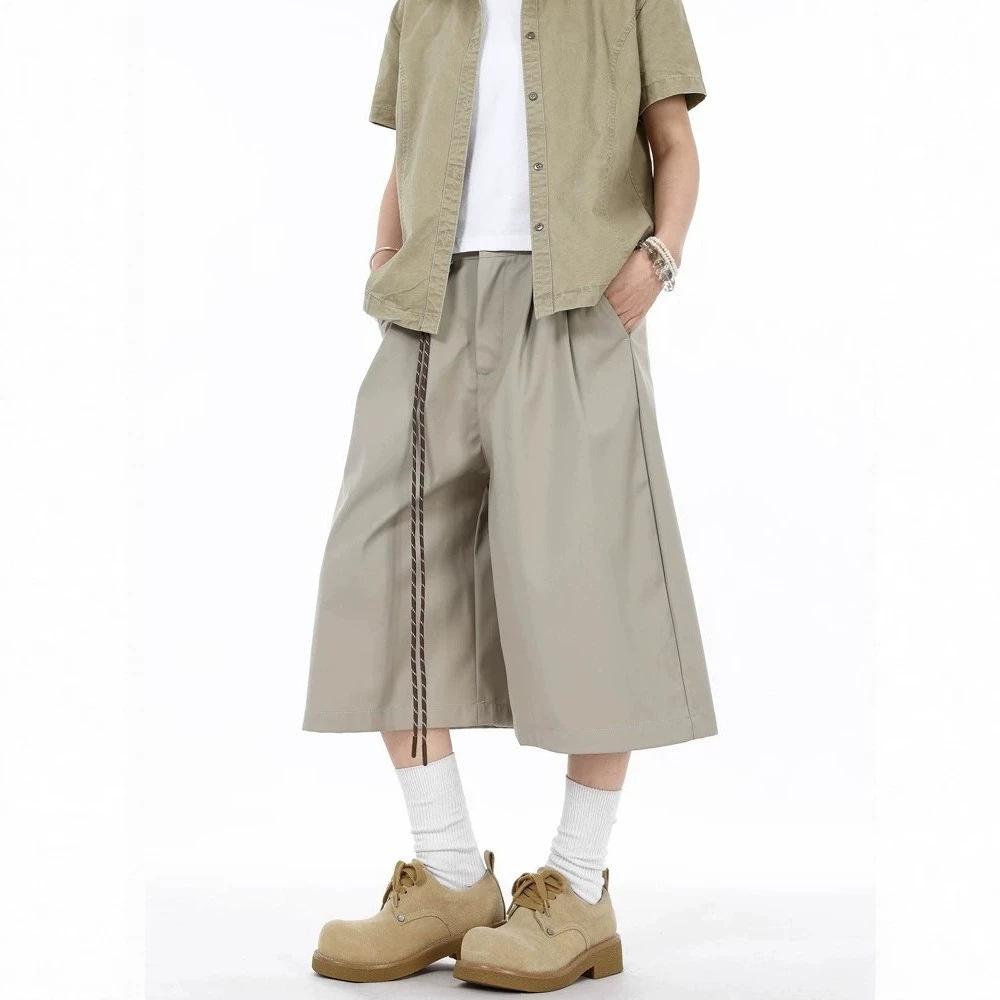 American Cleanfit Pleated Drape Trend New Seven-point Trousers Men's and Women's Loose and Versatile Wide-leg Lazy Casual Trousers