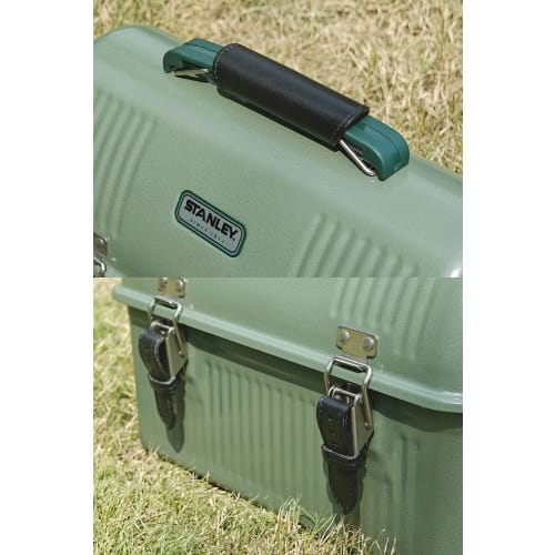 NEOROSS Leather Handle Cover for Stanley Lunch Box (9.4L) - Custom Parts, Handle and Latch Cover with Non-Slip Finish for Improved Grip (Black)