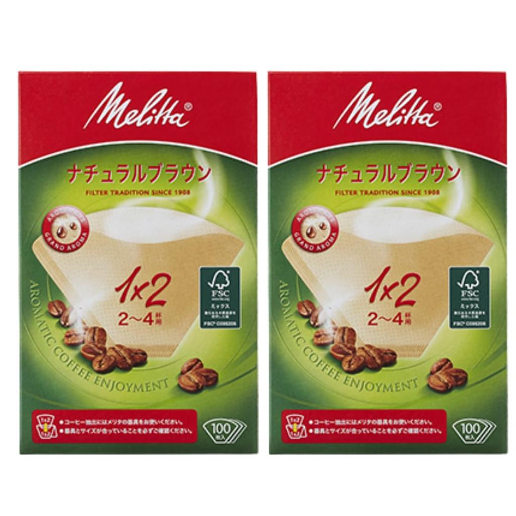 Melitta Coffee Filter Aroma Magic FSC Natural 100 Filters X 2 Packs Paper, 2-4 Cups, Mix, 1x2, Brown, (Product Code 200)
