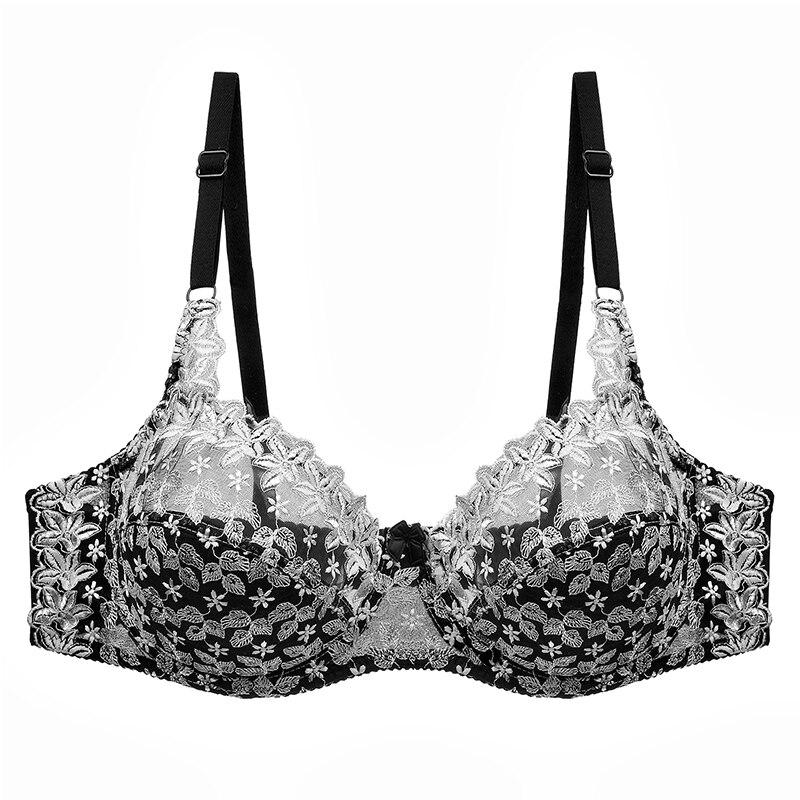 Julexy New Arrivals Women Bra Lace Hollow Out Underwear Women Embroidery Plus Size C D Cup Lingerie Bra