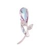 Elegant Purple Spiral Brooch, High-end Feminine Personality Crystal Tulip Brooch, Niche Design Sense Brooch