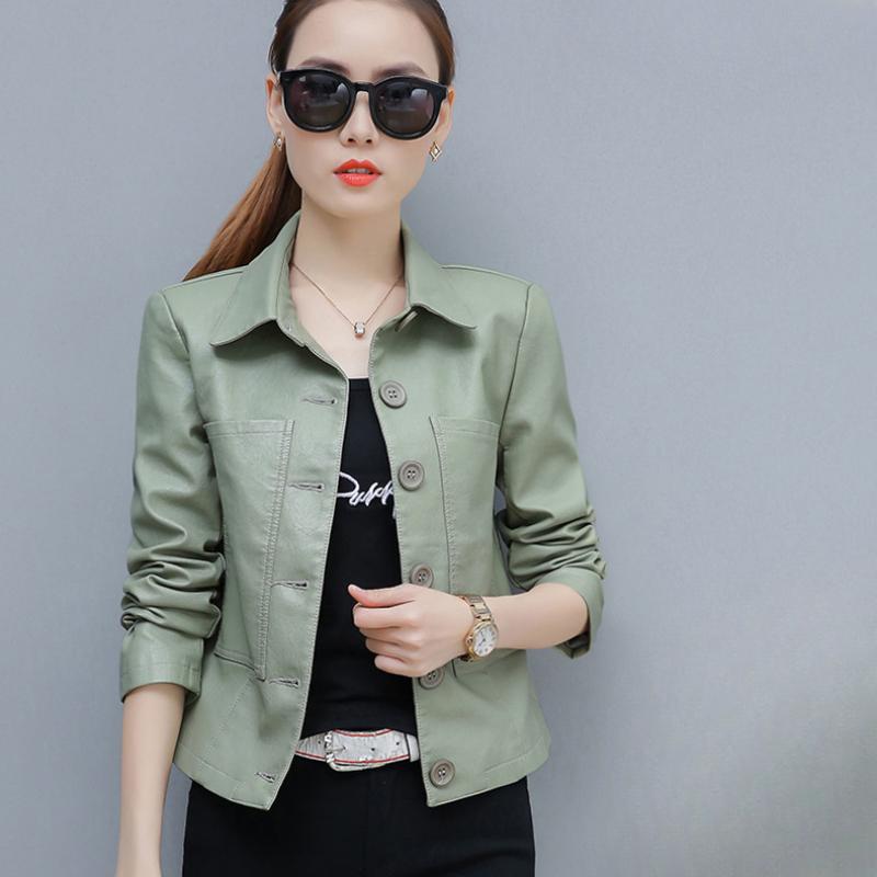 PU Leather Women's Short Jacket Women's Korean Version of Loose Large Size Women's Fashion Motorcycle Leather Jacket