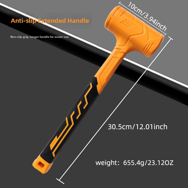 Orange Rubber Mallet With Anti Shock Vibration Handle For Tile Marble Flooring Installation Tool 35.5cm