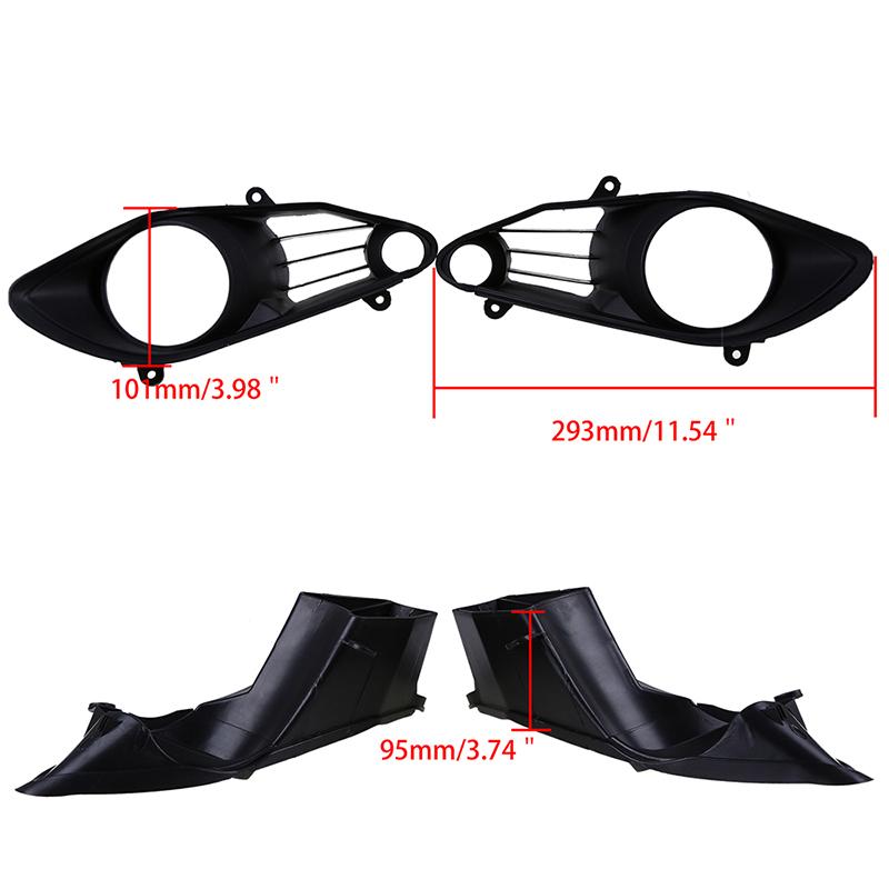 1 Pair Front Headlight Cover Air Intake Grille Inner Fairing Fit for Yamaha  R1 2009-2014 Motorcycle ABS Plastic Replacement Black