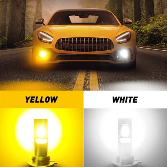 H11 H9 H8 LED Fog Light Kit Bulbs Switchback Dual Color Yellow 6000K White EXV
