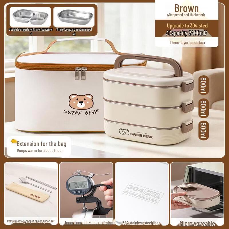 Qiwei Stainless Steel Insulated Microwaveable Lunch Box