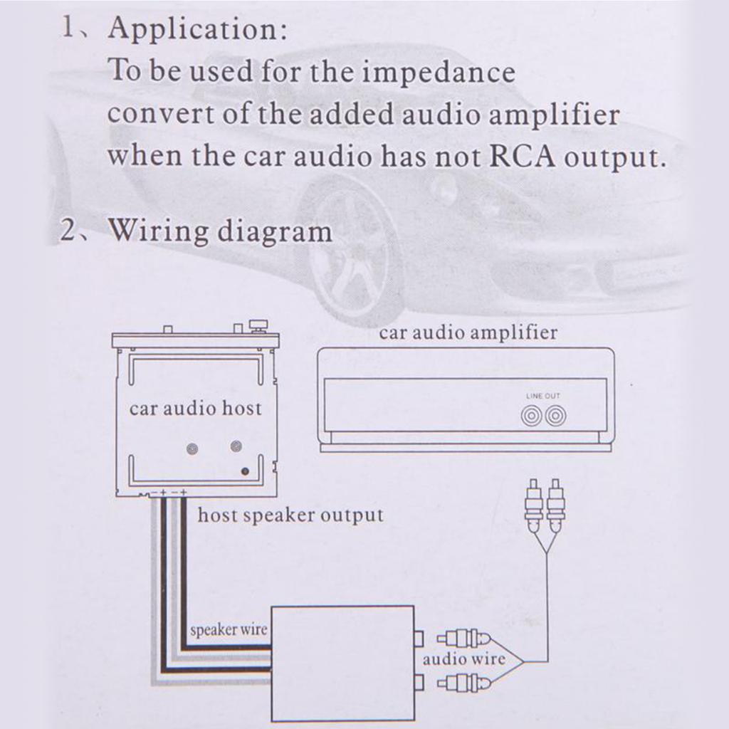 12V Car Stero Radio Converter Speaker High to Low RCA Line Amplifier Audio Impedance Adapter