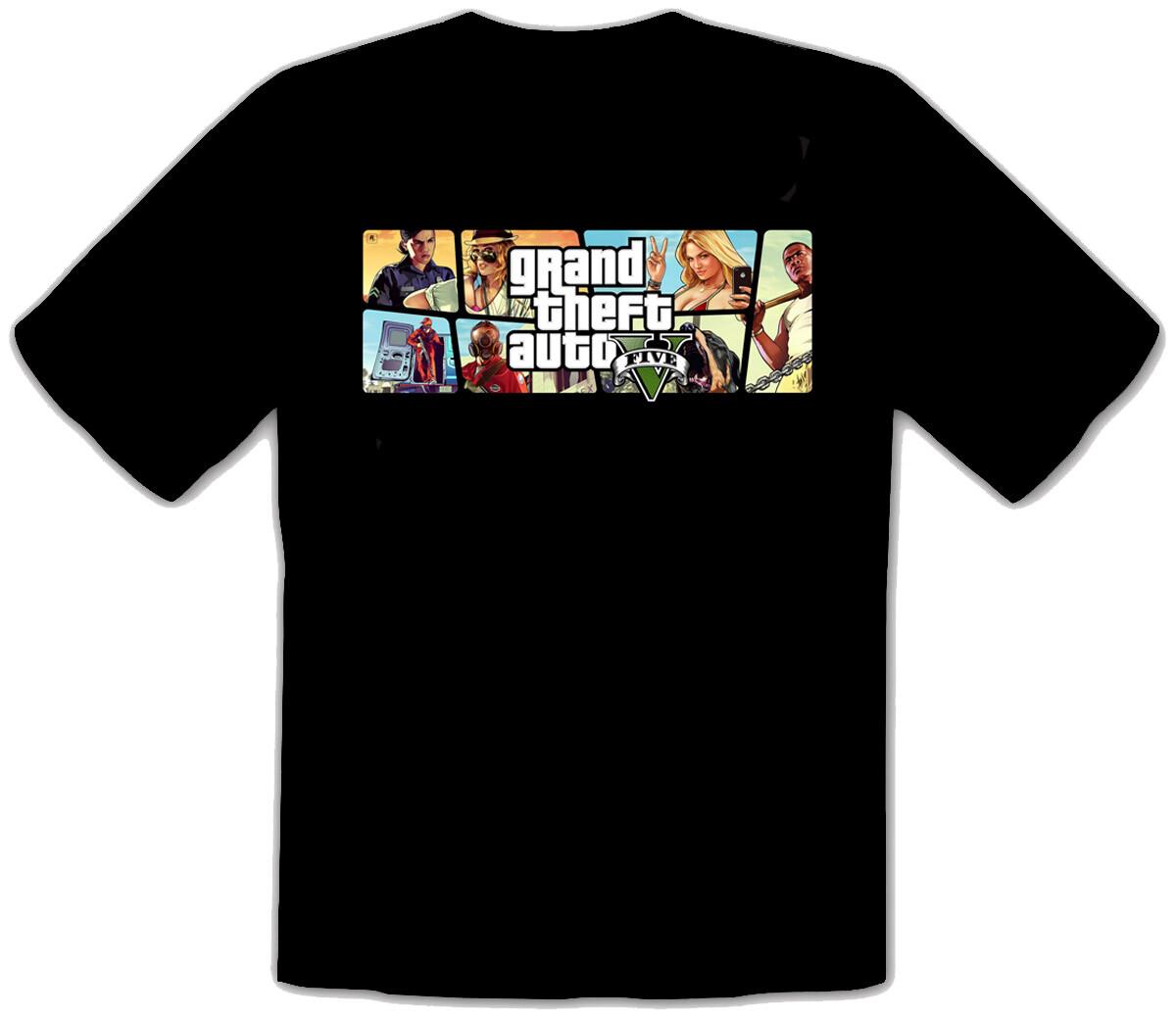 

26 GTA GTA 5 Grand Theft Auto 5 Rockstar San-Andreas Черная Музыка Футболка -128- Унисекс Футболка XXXL