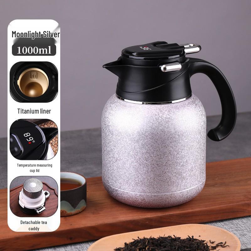 316 Stainless Steel Portable Insulated Teapot with Titanium Plating and Tea-Water Separation, Large Capacity for Stewing