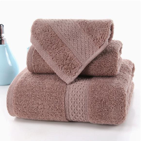 Soft Pure Cotton Bath Towel Set - 3-Piece Absorbent Combed Towels