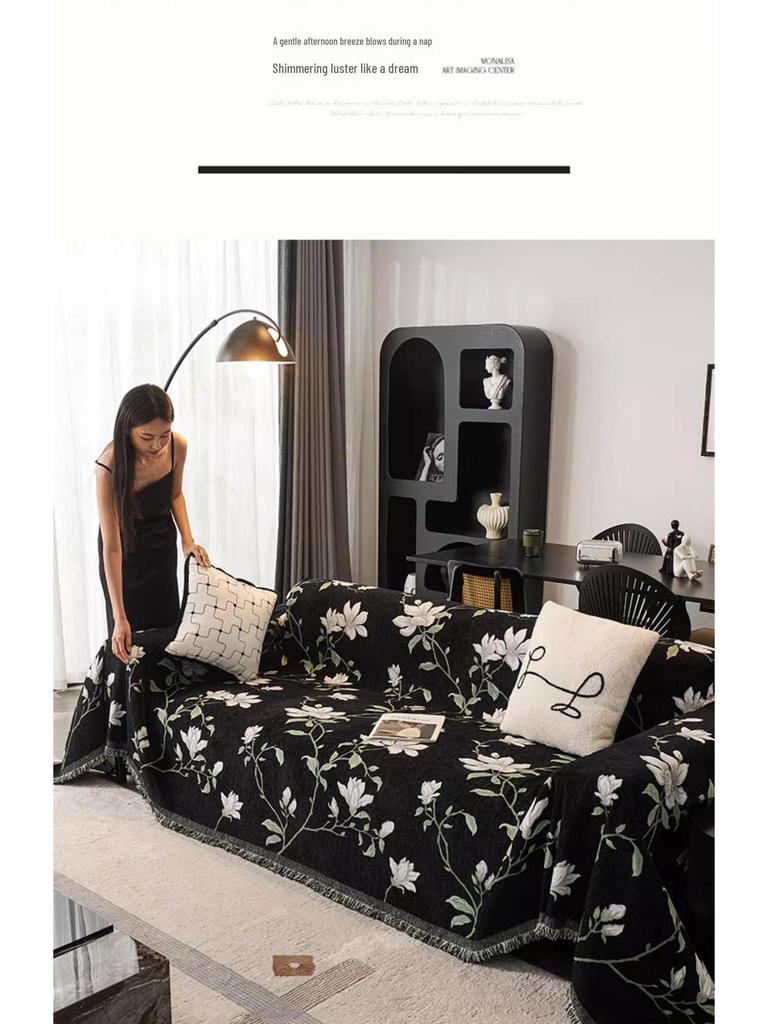 Mid-Century Chenille Sofa Throw: All-Season, Anti-Scratch Sofa Cover Protector