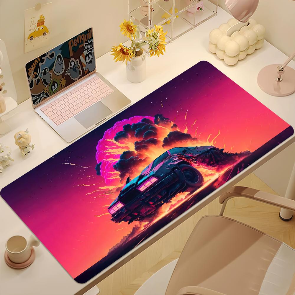 Sunset Palm Tree Sports Car Burning Mouse Pad Nonslip Thickened MousePad Large Writing Lockedge Office Student Gaming Cushion