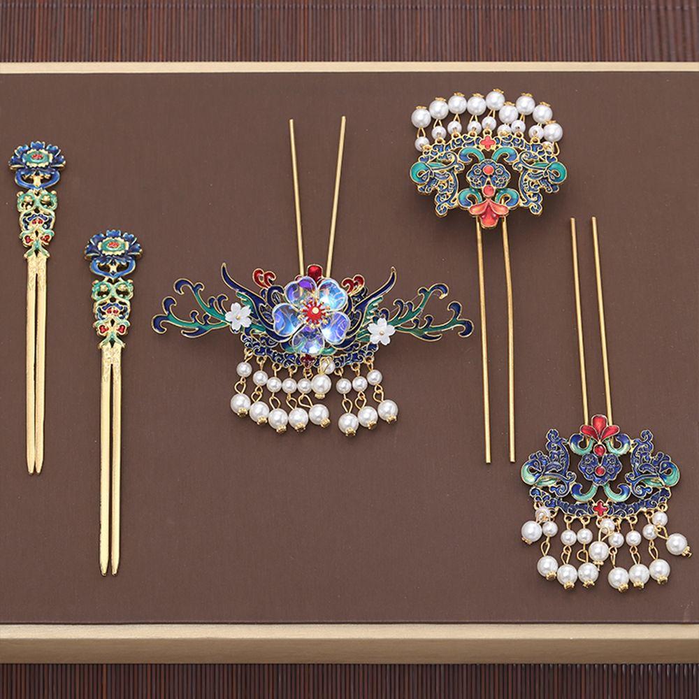 Ladies Hair Disk Ancient Style Women Hair Fork Hair Accessories Pearl Hairpins Hanfu Hair Sticks