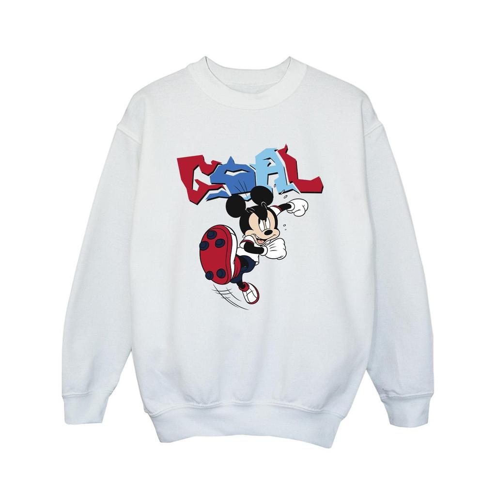 Disney Girls Mickey Mouse Goal Striker Pose Sweatshirt