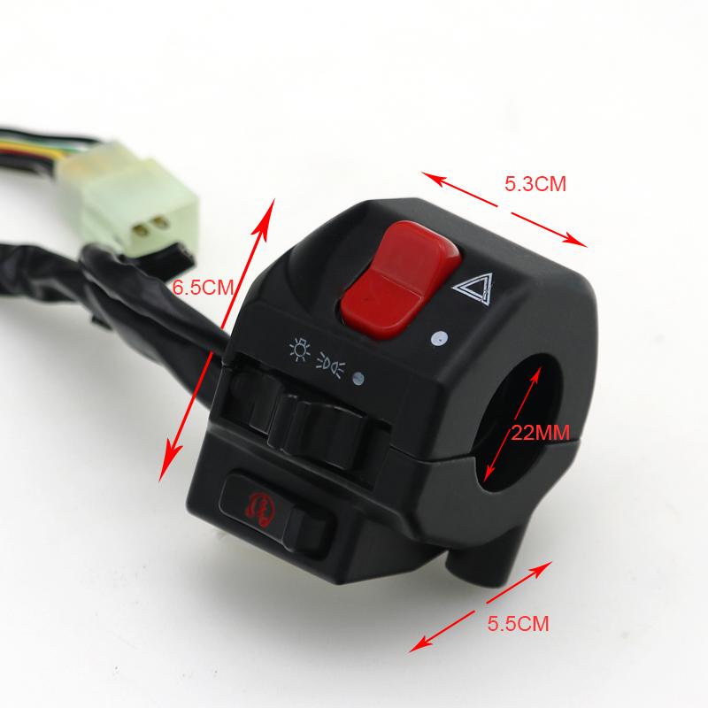LMoDri Black Universal Aluminum 7/8" 22MM Motorcycle Switch Handlebar Motorbike Horn Turn Signal Headlight Control