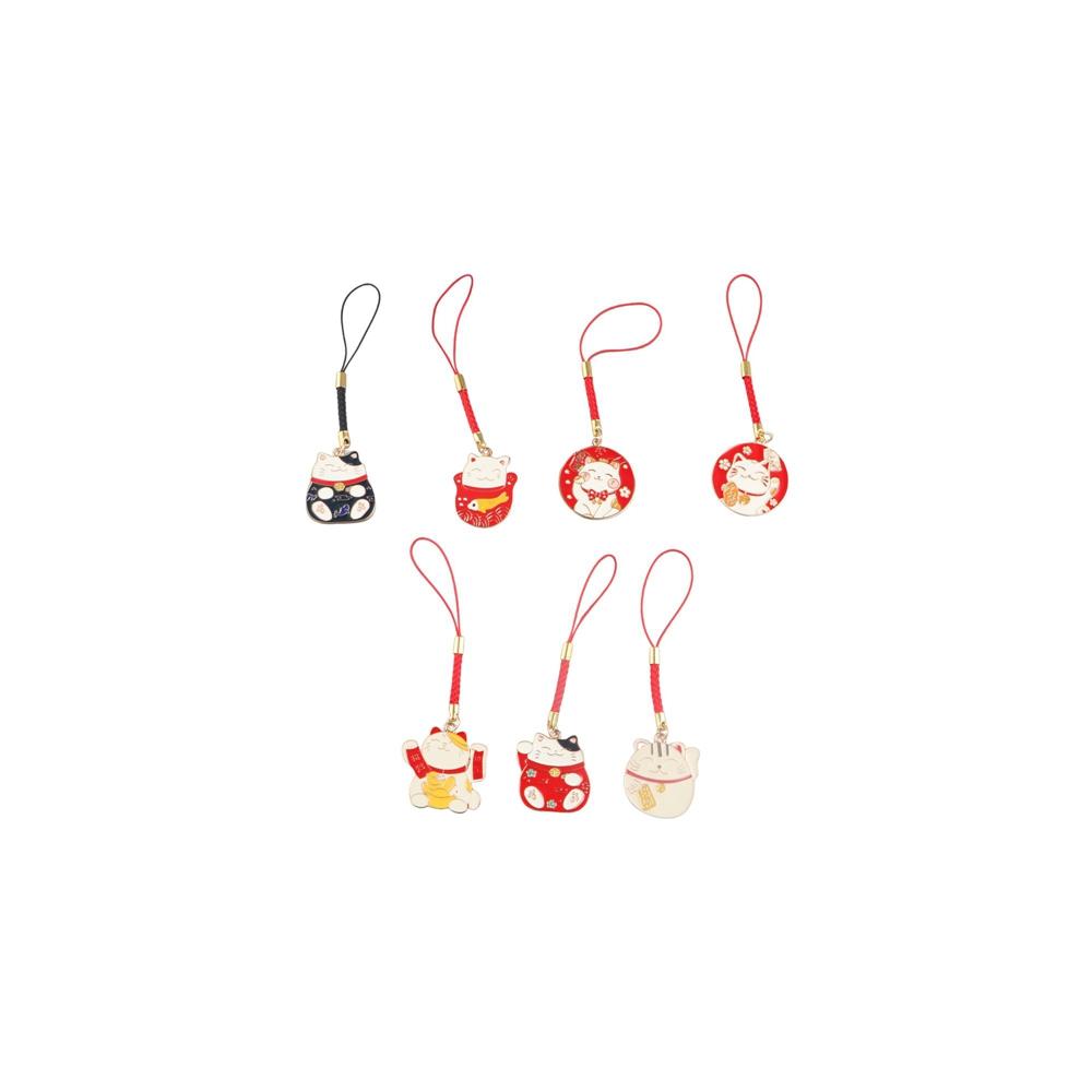 Anti-drop Fortune Cat Keychain Mobile Phone Straps Lucky Cat Phone Pendant Mobile Phone Lanyard