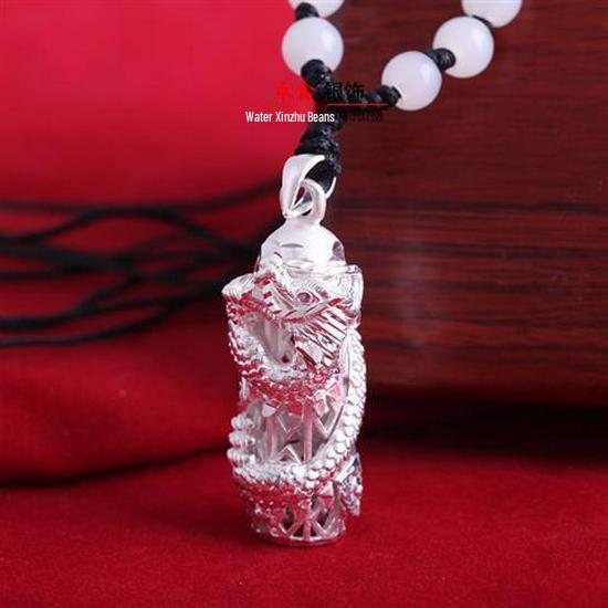 Sterlingsilber Drachen Säulen Anhänger Halskette: Trendiges Tierkreiszeichen-Design, Kühne Persönlichkeit, Ideales Weihnachtsgeschenk für Freund.