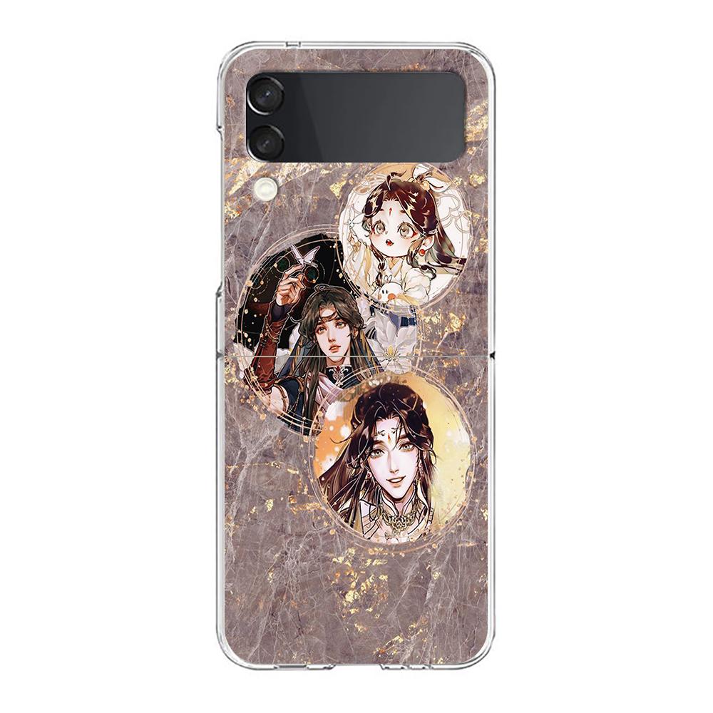 Heaven Official's Blessing Handyhülle Für Samsung Galaxy Z Flip 3 4 5 Hart Faltbar Transparent PC Bumper Für Samsung Z Flip3 Hülle