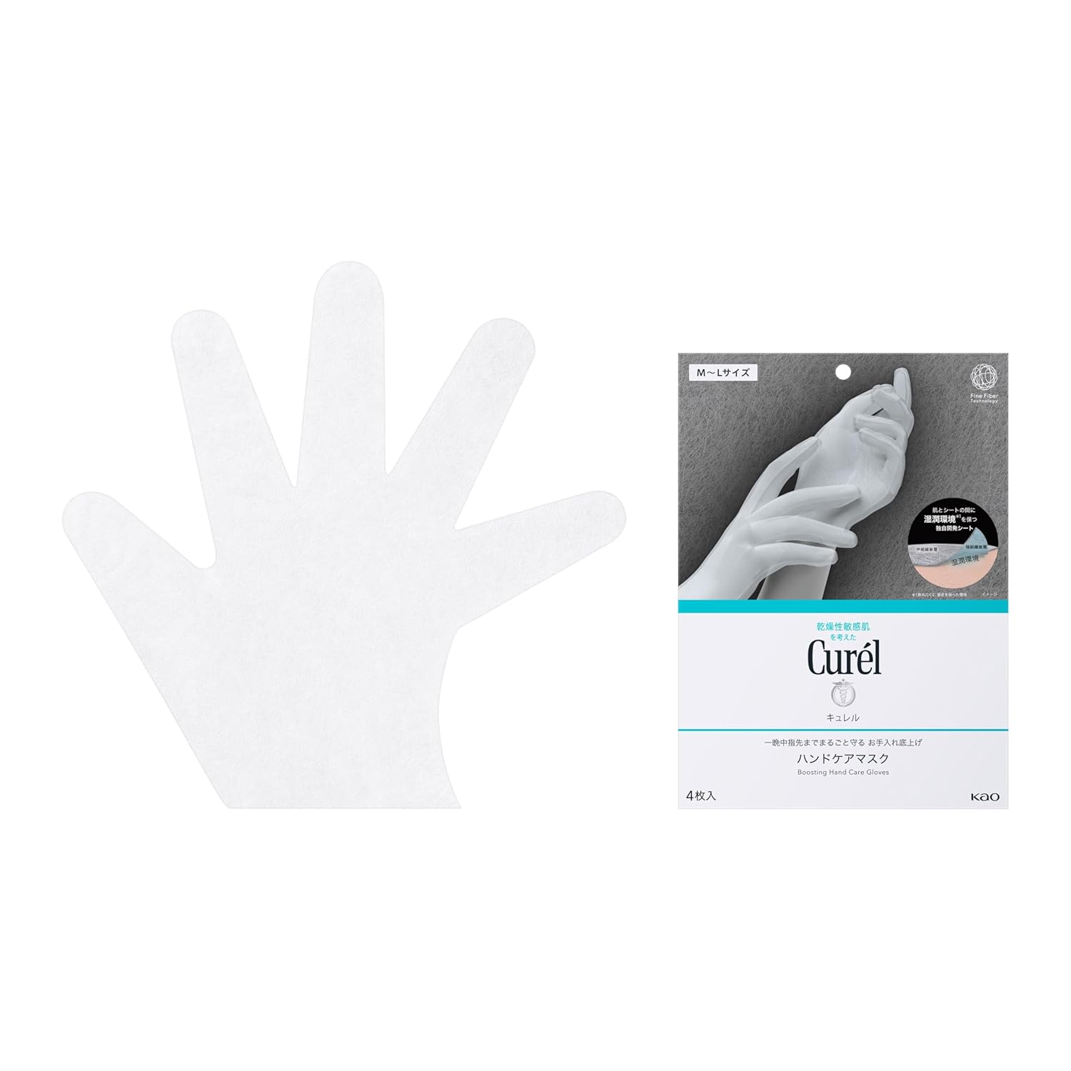 Curel All-Night Complete Protection Hand Care Mask Size L Unique Development Sheet Dryness