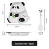 SHALL Kids Panda Divided Melamine Plate with Spoon