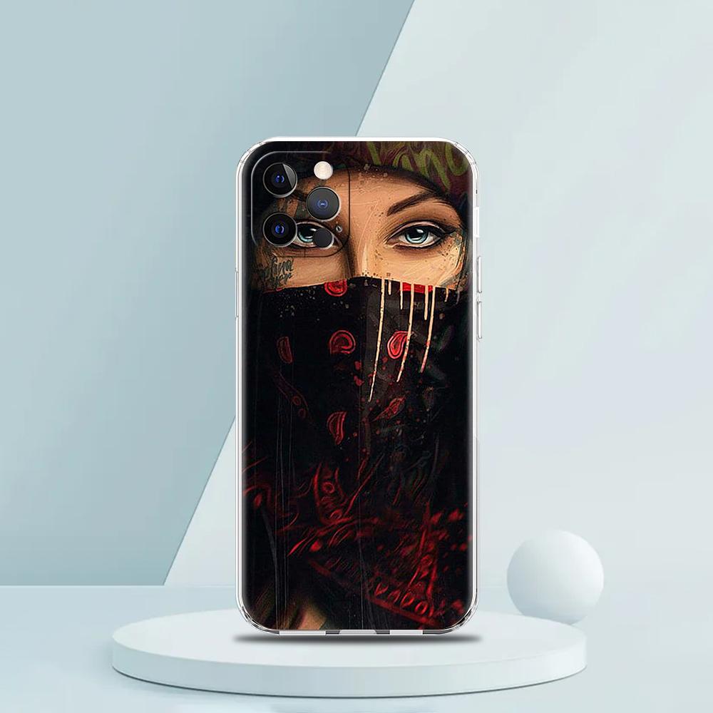 Fashion Black Girl Phone Case for iPhone 16 15 14 13 12 Pro Max Cover Transparent for iPhone 11 Pro Max 7 8 Plus XS XR Shell Bag