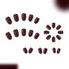 French Style False Nail Wine Red White Dots Multiple Size Easy Application Long Lasting Press On Nail for Women
