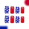 24Pcs Patriotic American Flag Designs Press On Nail for Independence Day Full Cover Acrylic Nail Manicure Nail Decors