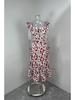 2026 Spring European American Style Women's Fashion Casual Printed Patchwork Ruffled Hem Dress