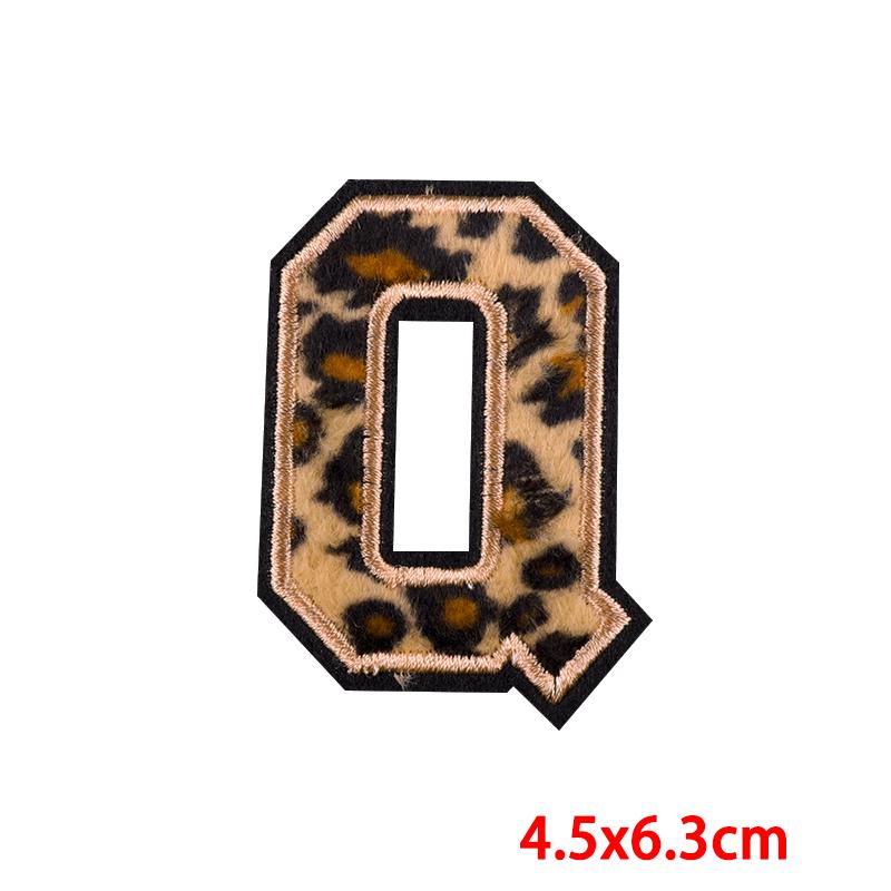 Leopard Print Letters Patch Iron On Patches For Clothing DIY Brand Name Patches On Clothes Fusible Patch For Clothes Stickers