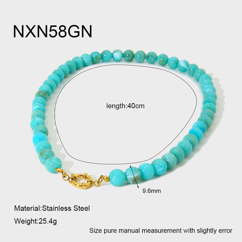 Summer Candy Color Sweet Heart Beaded Necklace - Versatile Girly Clavicle Chain