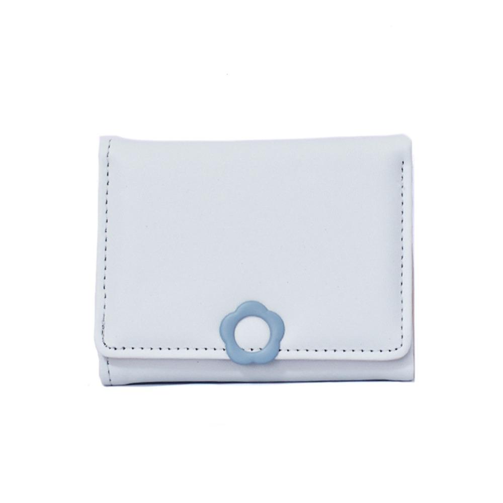 

Многокарточный складной кошелек из искусственной кожи, держатель для карт, милый кошелек с цветочным принтом, короткий, для путешествий синий