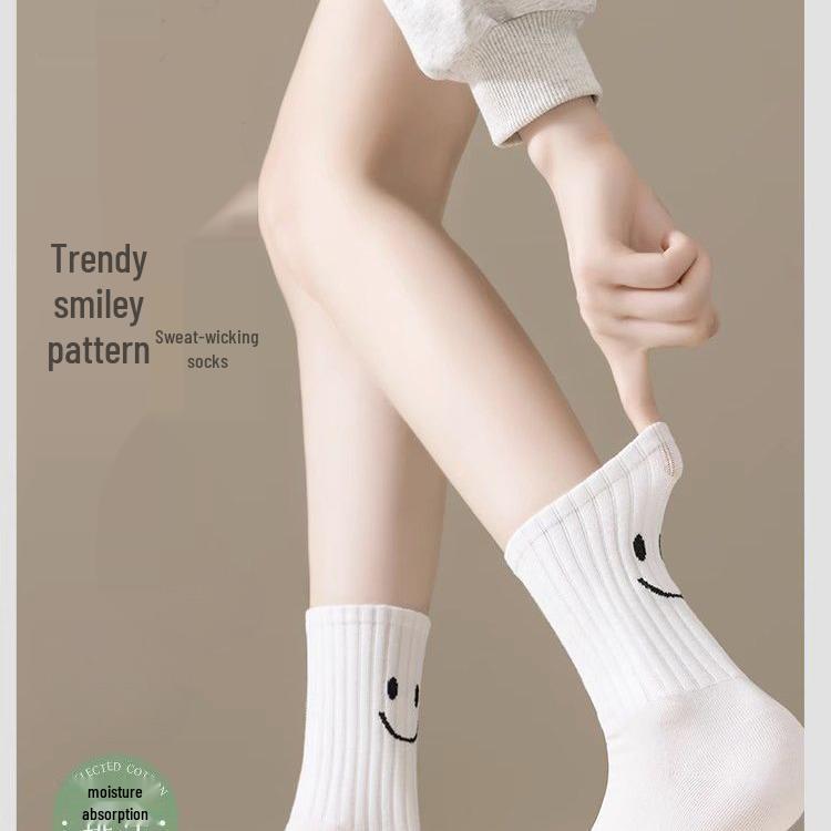 Dopamine Mid-Calf Women's Socks: Cute, Trendy, and Versatile for Spring and Autumn