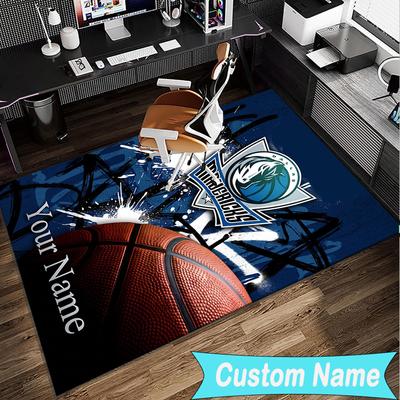 Custom Name Rug DALLAS BASKETBALL TEAM Area Rug Suitable for Indoor And Outdoor,Carpets for Homes, Offices,Living Rooms,Home Decor,Christmas Gift