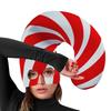Chapeaux de Noël Mignons Drôles Couvre-chef Rayé Design Masque Facial Chapeau de Noël Canne à Sucre pour Adultes Fête de Costume Festif