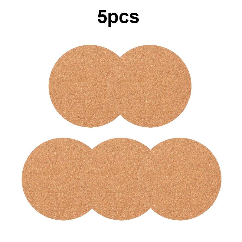 

5/10PCS Cup Mat Natural Round Wooden Pad Heat Resistant Reusable Cork Coaster for Drink Round Absorbent Tea or Coffee Coaster 10PCS