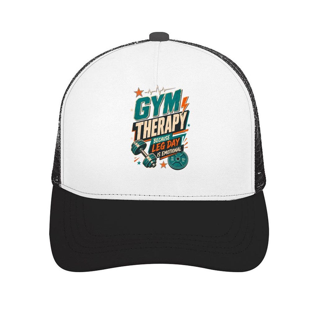 Gym Therapy Vintage Motivation Lette Mesh Baseball Cap Casual Hat Outdoor For Womens Unisex FeUnisex