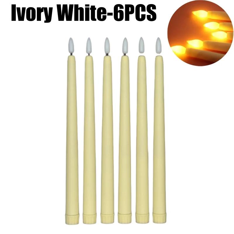 Remote Control Colourful Long Candles Led Flameless Taper Electronic Candles for Dinner Party Wedding Decoration