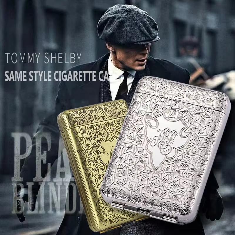 Metal Vintage Engraved Cigarette Case Container Pocket Cigarette Case Holder Cigarette Smoking Storage Box Woman Mens Gift