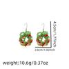 Colorful 3D Christmas Wreath Earrings: Creative, Cute, Sweet for Women