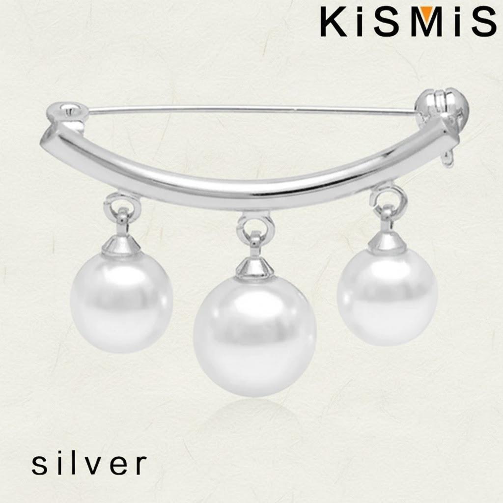 Elegant Pearl Brooch for Women Three Pearl Arc Pin Jewelry Accessories Cardigan Brooches Fashion Women Brooches Gift серебряный