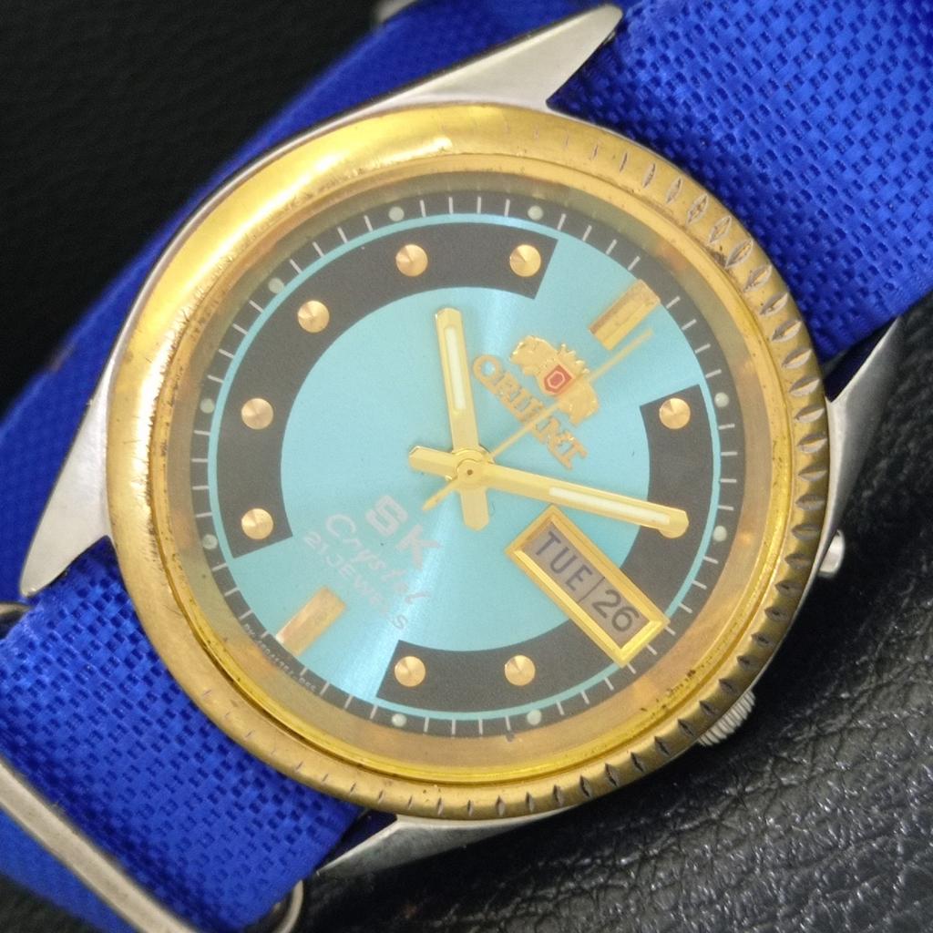 

VINTAGE ORIENT SK CRYSTAL AUTOMATIC 46943 JAPAN MENS WATCH a703590-1 R213d-a703590