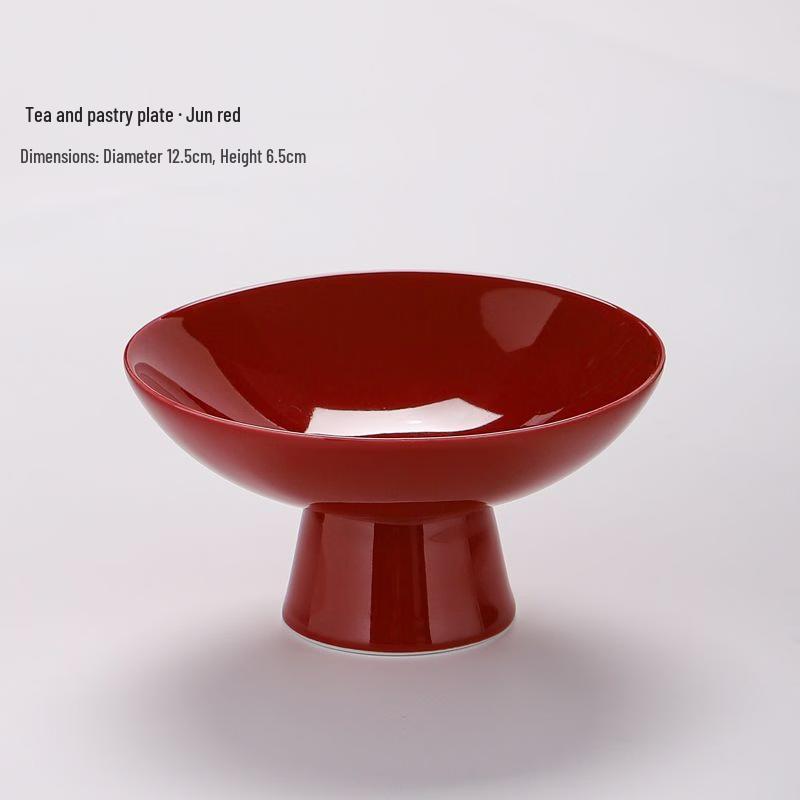 Jun Red Kiln-Fired Ceramic Fruit Plate